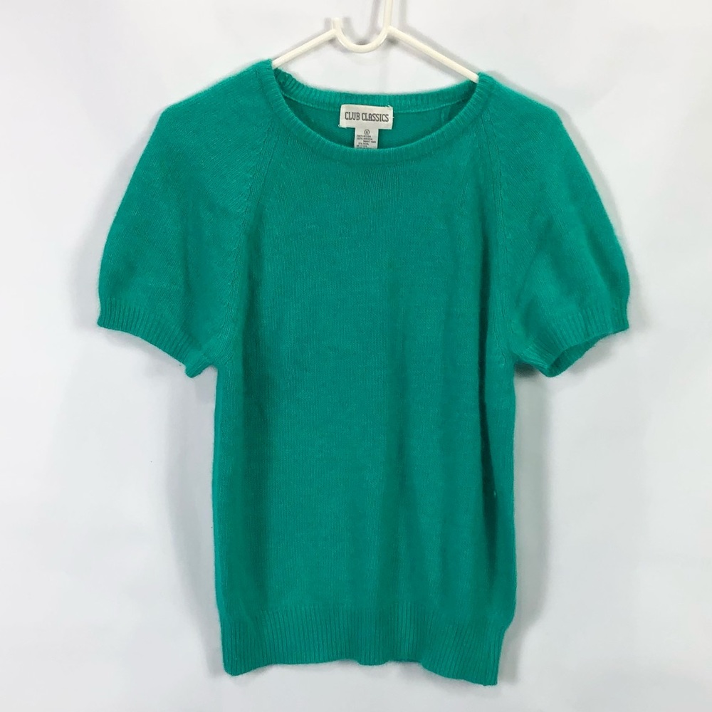 Club Classics made in Italy angora rabbit hair wool blend green women’s small